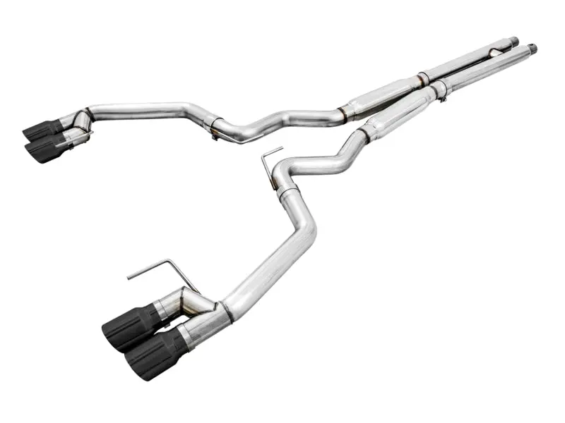 Awe Tuning 2018+ Ford Mustang Gt (S550) Cat-Back Exhaust - Track Edition (Quad Diamond Black Tips) 1