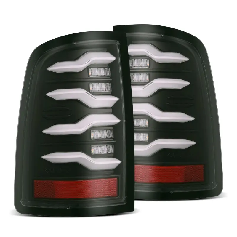 Alpharex 09-18 Dodge Ram Luxx-Series Led Tail Lights Black W/ Activation Light & Sequential Signal 1