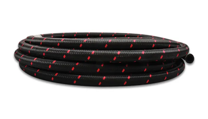 Vibrant -8 An Two-Tone Black/Red Nylon Braided Flex Hose (10 Foot Roll) 2