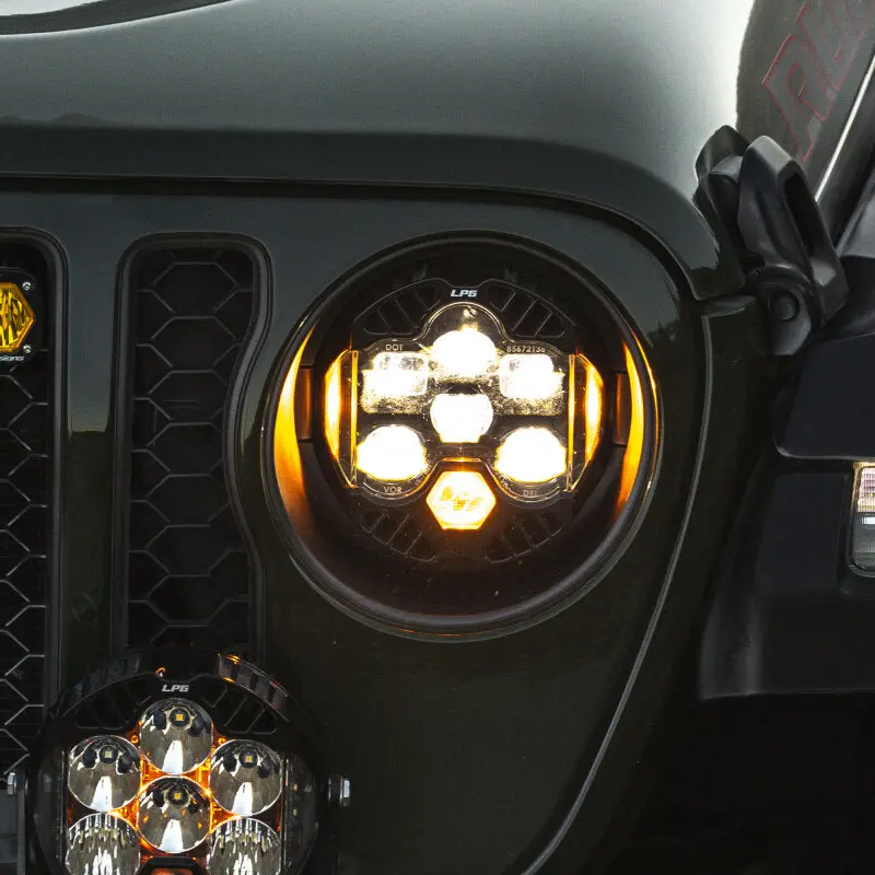 Baja Designs 18-25 Jeep Wrangler Jl/20-25 Gladiator Jt (W/Halogen) Dot Lp6 Led Headlight Kit - Clear 1