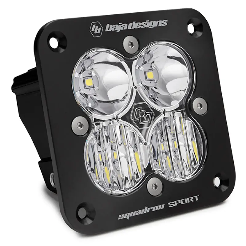 Baja Designs Squadron Sport Driving/Combo Pattern Flush Mount Black Led Light Pod - Clear 1