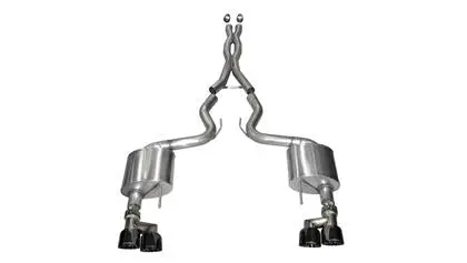 Corsa 2015-2017 Ford Mustang Gt 5.0 3In Cat Back Exhaust Black Quad Tips (Xtreme) 2
