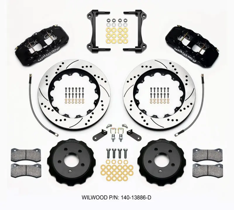 Wilwood Aero6 Front Hat Kit 14.00 Drilled 15-23 Mustang W/Lines 1
