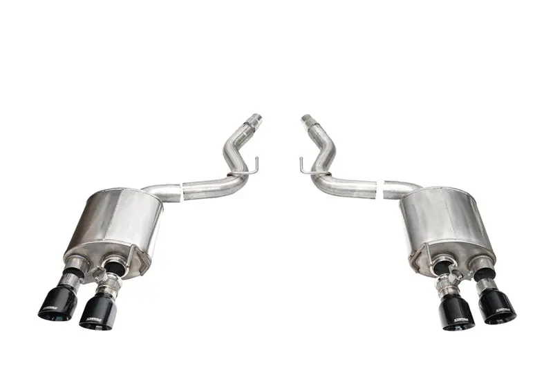 Corsa 24+ Ford Mustang Dark Horse 5.0L 3In Dual Rear Axle-Back W/Twin 4.5In Black Pvd Slash Tips 1