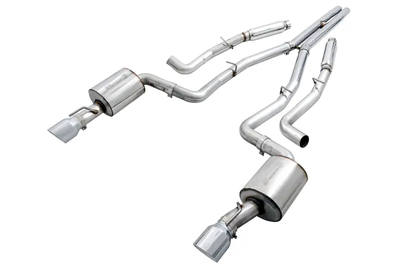 Awe Tuning 2017+ Dodge Charger 5.7L Touring Edition Exhaust - Non-Resonated - Chrome Silver Tips 1