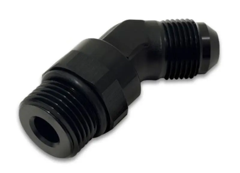 Vibrant -8An Male To Male -6An Straight Cut 45 Degree Adapter Fitting - Anodized Black 2