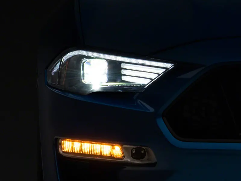 Raxiom 18-23 Ford Mustang Gt Ecoboost Led Projector Headlights- Blk Housing (Clear Lens) 1