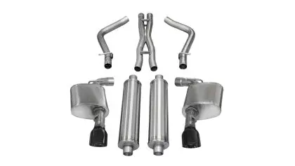 Corsa 2012-2014 Dodge Charger Srt-8 6.4L V8 Black Xtreme Cat-Back Exhaust 1