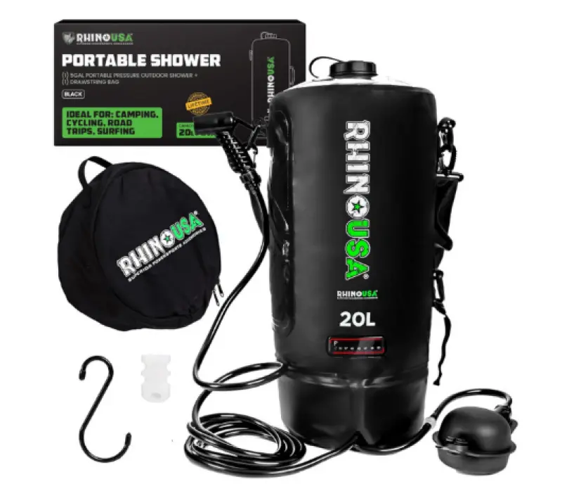 5 Gallon Portable Pressurized Camp Shower - Black 1