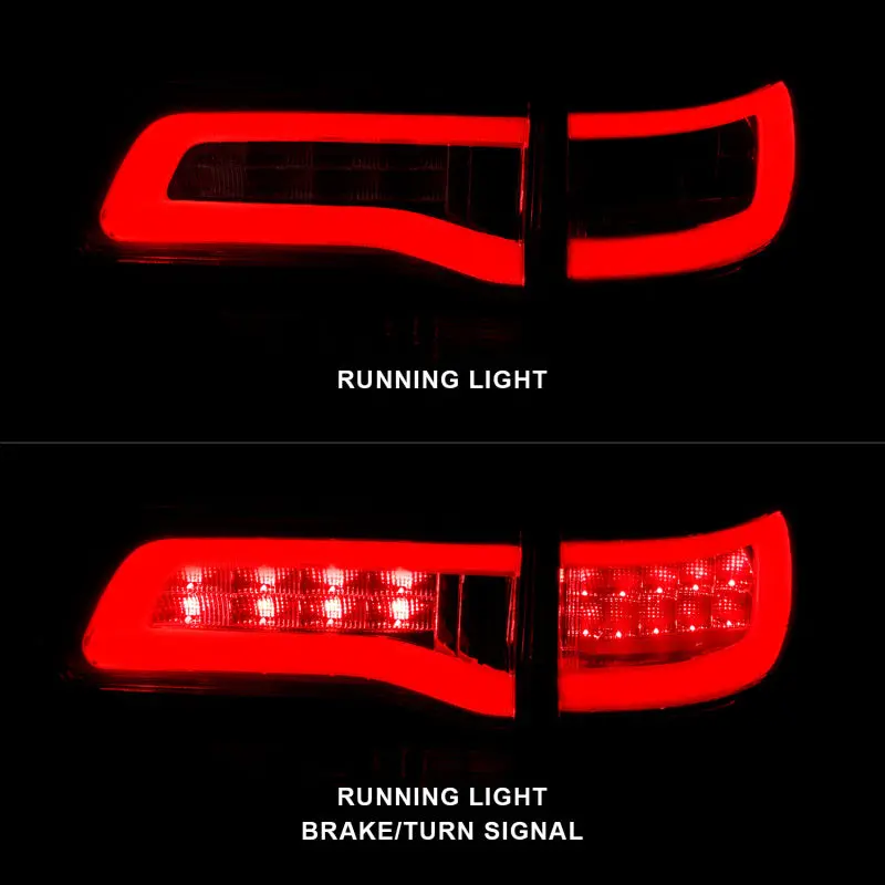 Anzo 2014-2016 Jeep Grand Cherokee Led Taillights Red/Clear 1