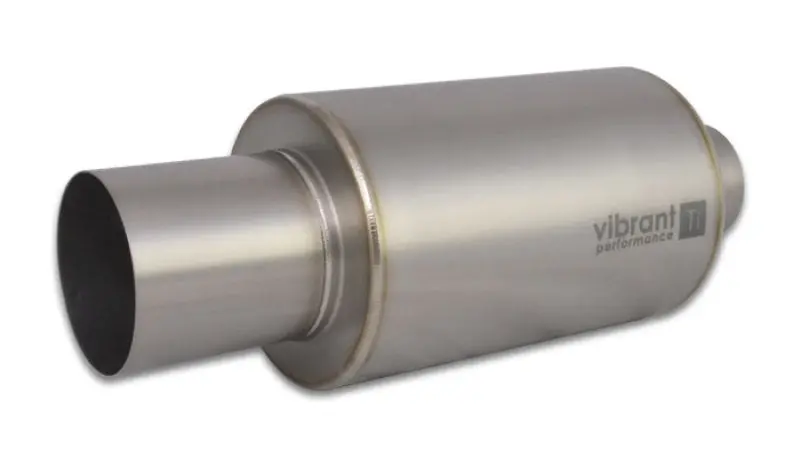 Vibrant Titanium Muffler W/Straight Cut Natural Tip 2.5In. Inlet / 2.5In. Outlet 1