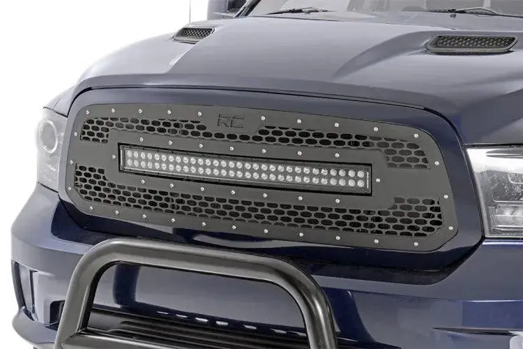 Rough Country Mesh Grille W/ Lighting Ram 1500 2013-2023 Classic 1