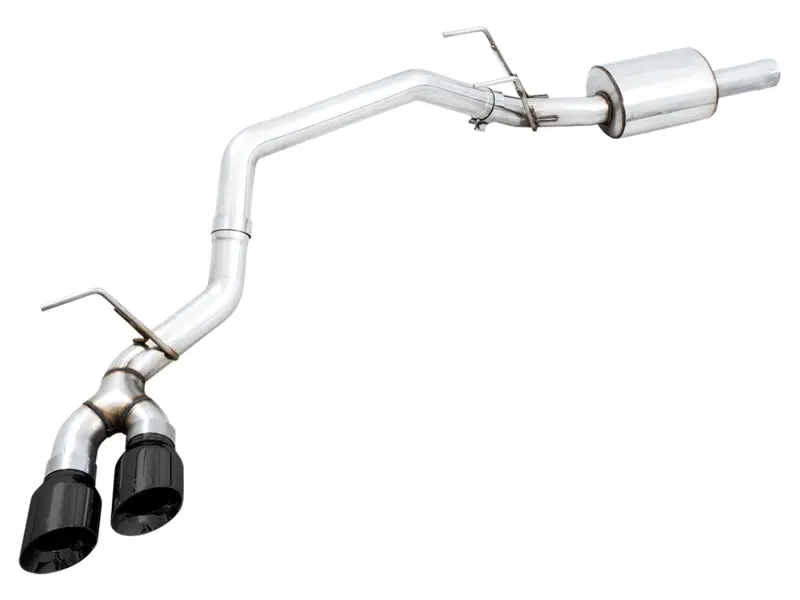 Awe Tuning 09-18 Ram 1500 5.7L (W/O Cutout) 0Fg Single Side Exit Cat-Back Exhaust - Diamond Blk Tips 1
