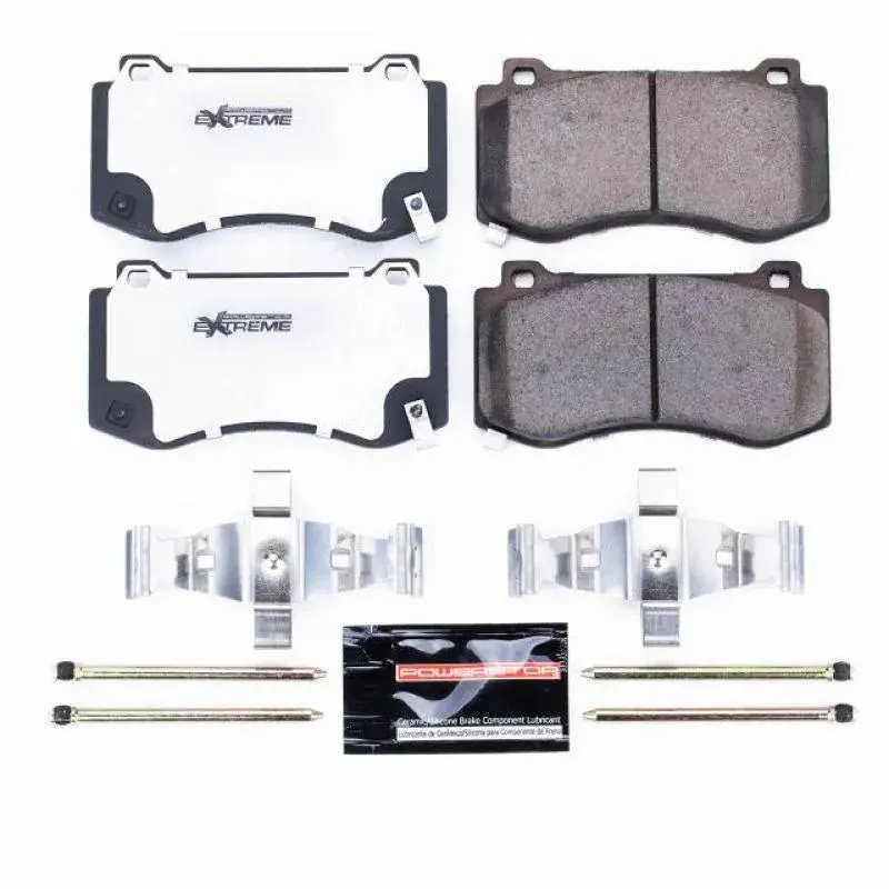 Powerstop 2005-2023 Dodge Chrylser Charger Challenger 300 Brembo 4 Piston Front Z26 Extreme Street Brake Pads W/Hardware 1