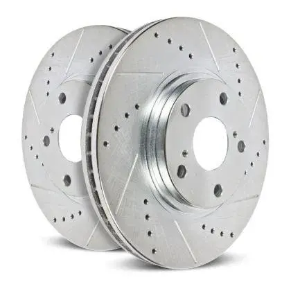 Powerstop 15-22 Ford Mustang Front Drilled & Slotted Rotor - Pair 6 Piston 1