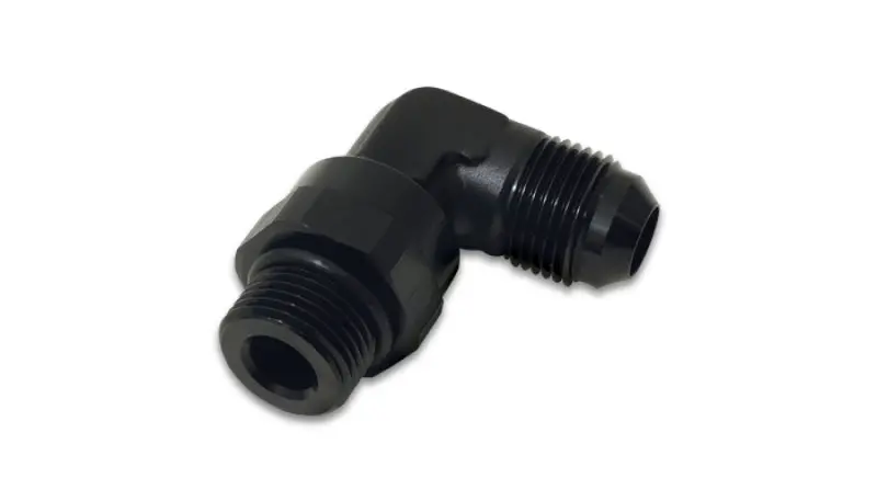 Vibrant -10An Male Flare To Male -8 Orb Swivel 90 Degree Adapter - Anodized Black 1