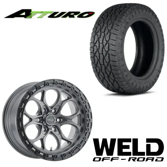 Weld Ledge & Atturo Trail Blade Ats Wheel  & Tire Combo Ram 1500 / Trx/ Rho 1