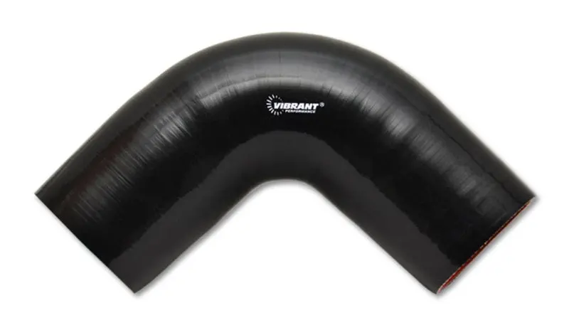 Vibrant 4 Ply Reinforced Silicone Elbow Connector - 2.25In I.D. - 90 Deg. Elbow (Black) 2