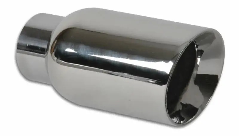 Vibrant 2.5In Id Single 4In Od Round Ss Exhaust Tip (Double Wall Angle Cut) 1