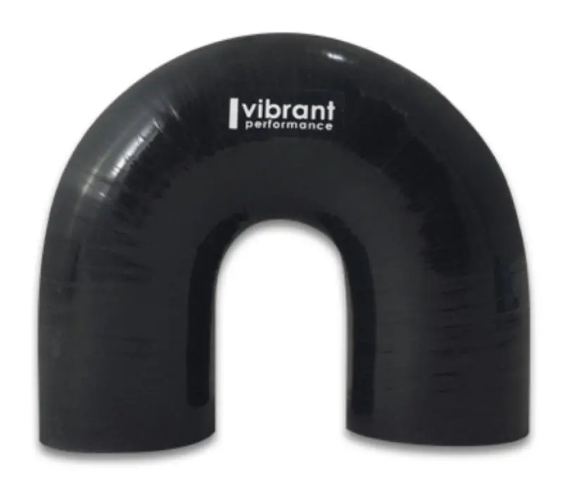 Vibrant 4 Ply Reinforced Silicone Elbow Connector - 1.75In Id X 5.50In Leg 180 Deg Elbow (Black) 2
