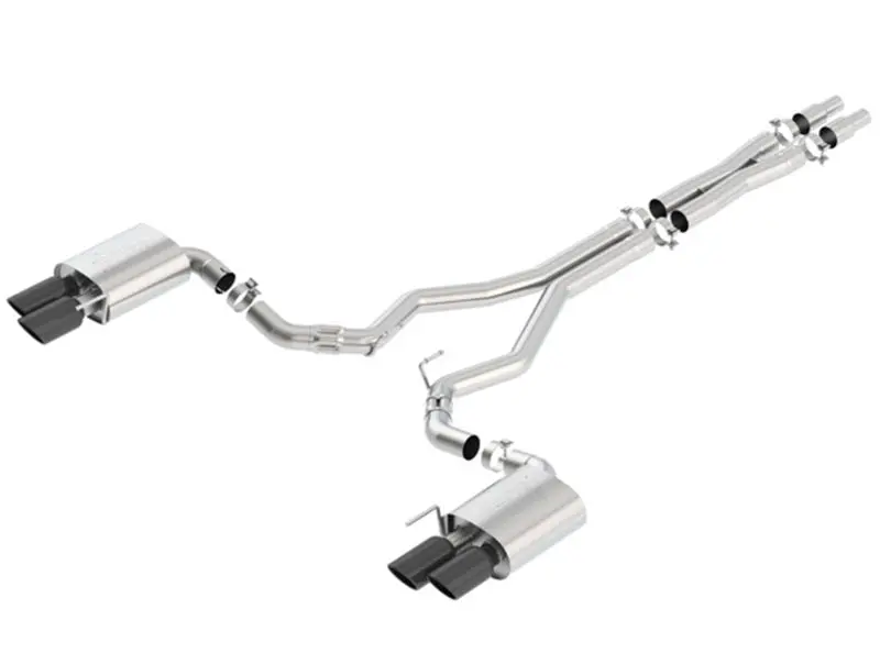 Borla 2018 Ford Mustang Gt (A/T / M/T) 3In Atak Catback Exhaust W/O Valves W/ Black Chrome Tips 1