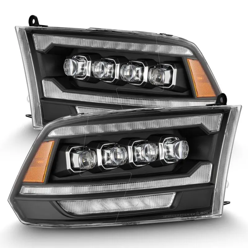 Alpharex 09-18 Ram 2500 Nova Led Proj Headlights Plank Style Chrome W/Activ Light/Seq Signal/Drl 1