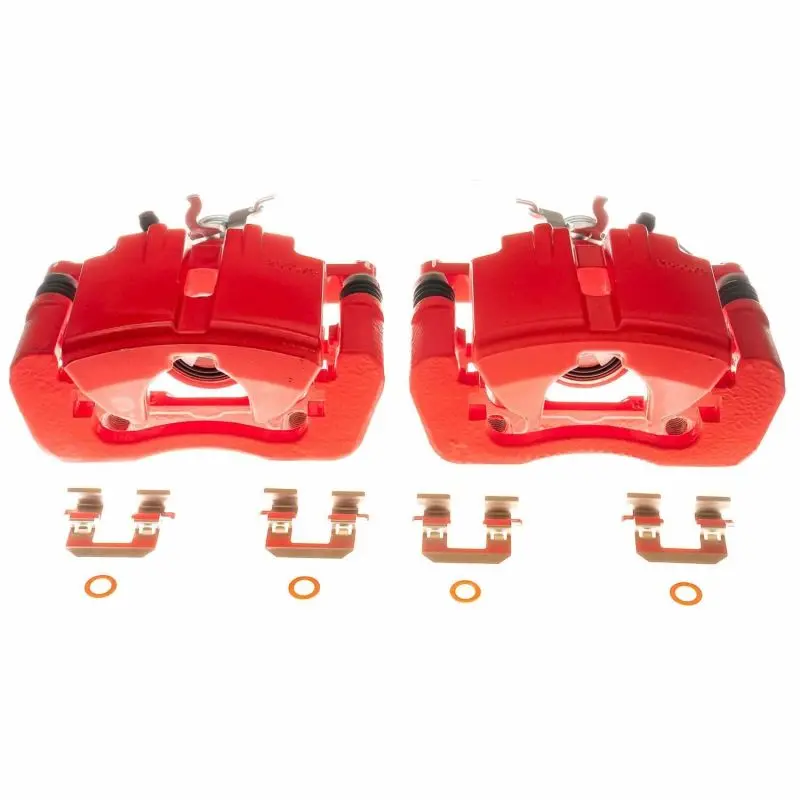 Power Stop 15-19 Ford Mustang Rear Red Calipers - Pair 1
