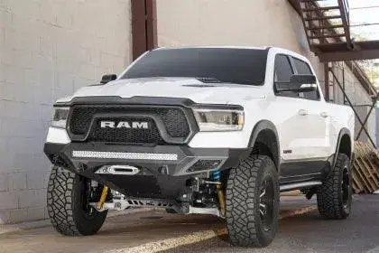 Addictive Desert Designs 2019-2023 Ram Rebel 1500 Stealth Fighter Fr Bumper W/ Winch & Parking Sensor Mounts 1