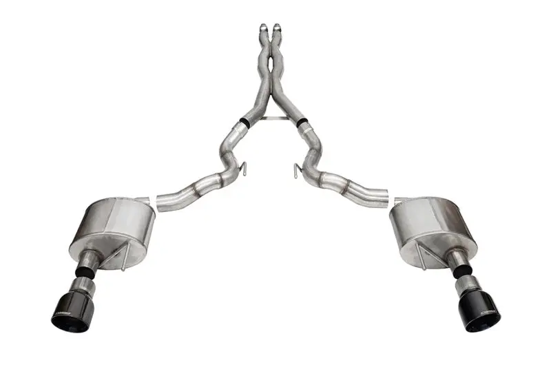 Corsa 24+ Frd Mustanggt Conv Xtreme Cat-Back Ex.Sys 3.0In Dual Rear Ex W/4.5In Blk Pvd Proseries Tip 1