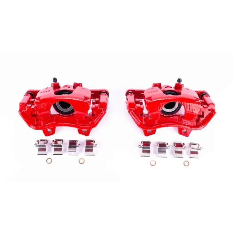 Power Stop 2018 Jeep Wrangler Rear Red Calipers W/Brackets - Pair 1