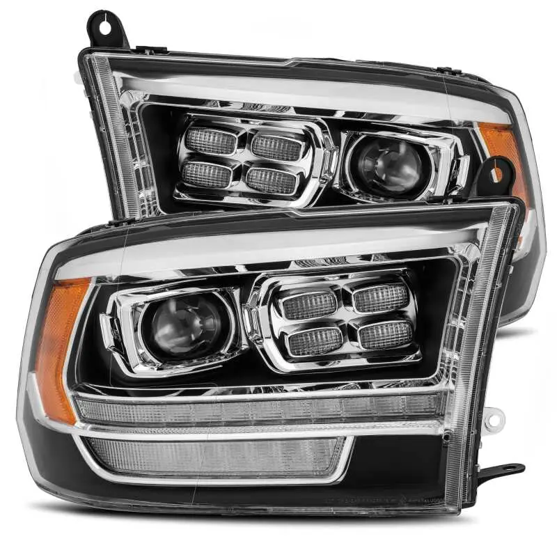 Alpharex 09-18 Dodge Ram 2500 Luxx Led Proj Headlights Plank Style Black W/Activ Light/Drl 1