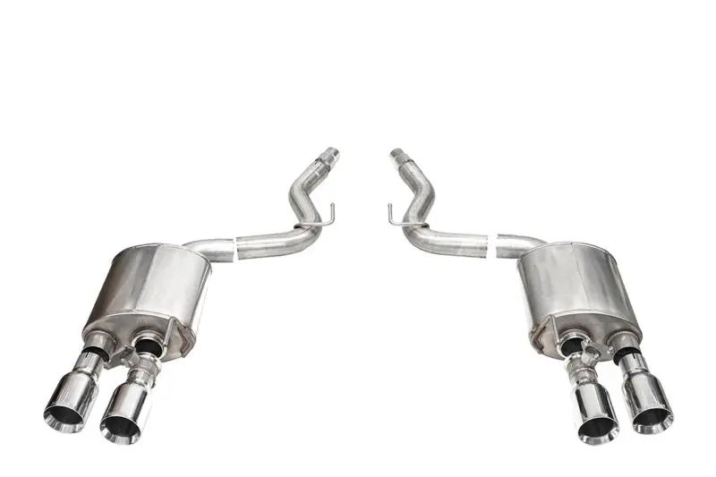 Corsa 24+ Ford Mustang Dark Horse 5.0L 3In Dual Rear Axle-Back W/Twin 4.5In Polish Straight Tips 1