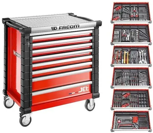 Facom Gereedschapswagen 8 Laden M4a | Met 6 Gevulde Laden | Rood - Jetcm215bnl 1