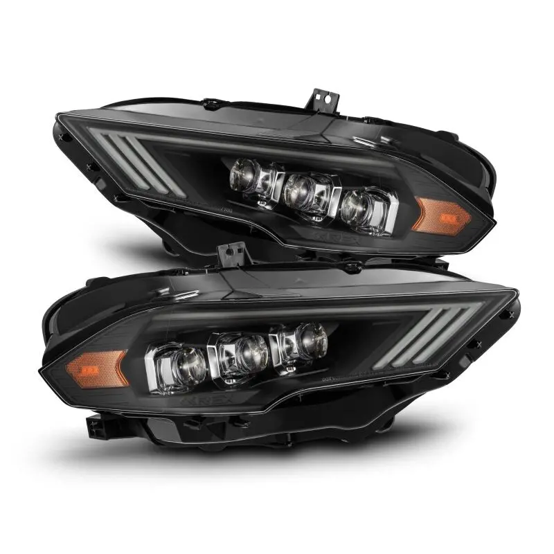 Alpharex 18-22 Ford Mustang Nova-Series Led Projector Headlights Black 1