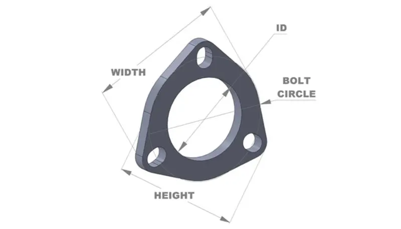 Vibrant 3-Bolt T304 Ss Exhaust Flange (3In I.D.) 2