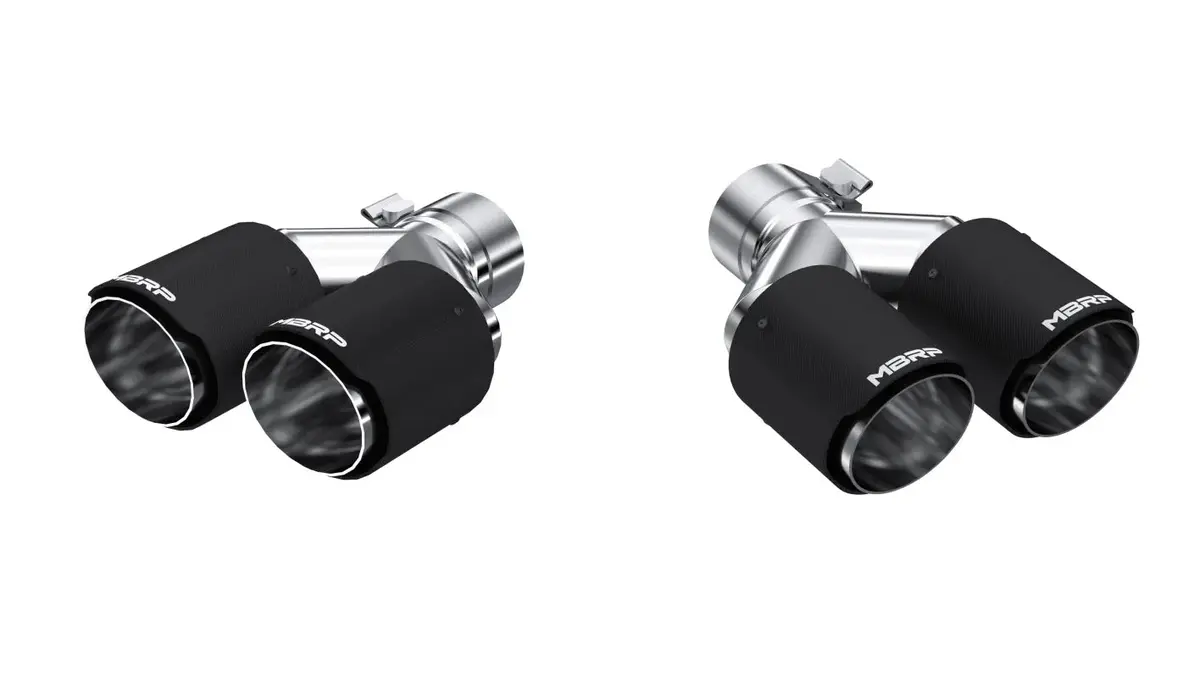 Mbrp Universal Carbon Fiber T304 Ss Dual Tip 3.5In Od/2.5In Inlet Pair 1