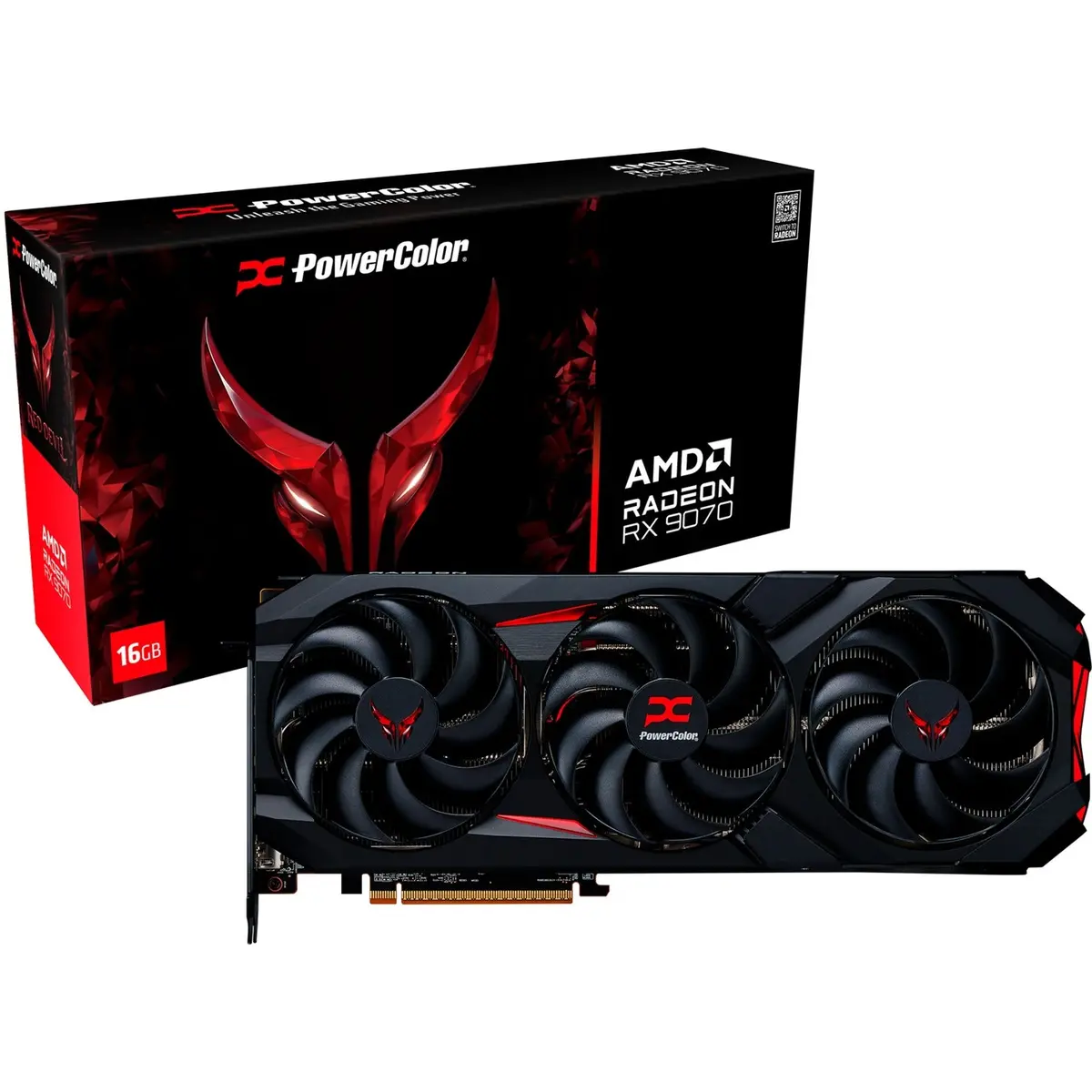 Powercolor Radeon Rx 9070 Red Devil 16Gb Oc Grafische Kaart (Zwart, Rdna4, Gddr6, 3X Displayport, 1X Hdmi) 1