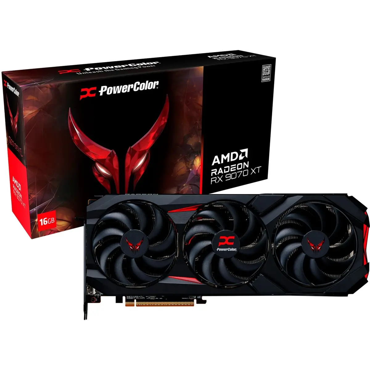 Powercolor Radeon Rx 9070 Xt Red Devil 16Gb Oc Grafische Kaart (Zwart, Rdna4, Gddr6, 3X Displayport, 1X Hdmi 2.1) 1