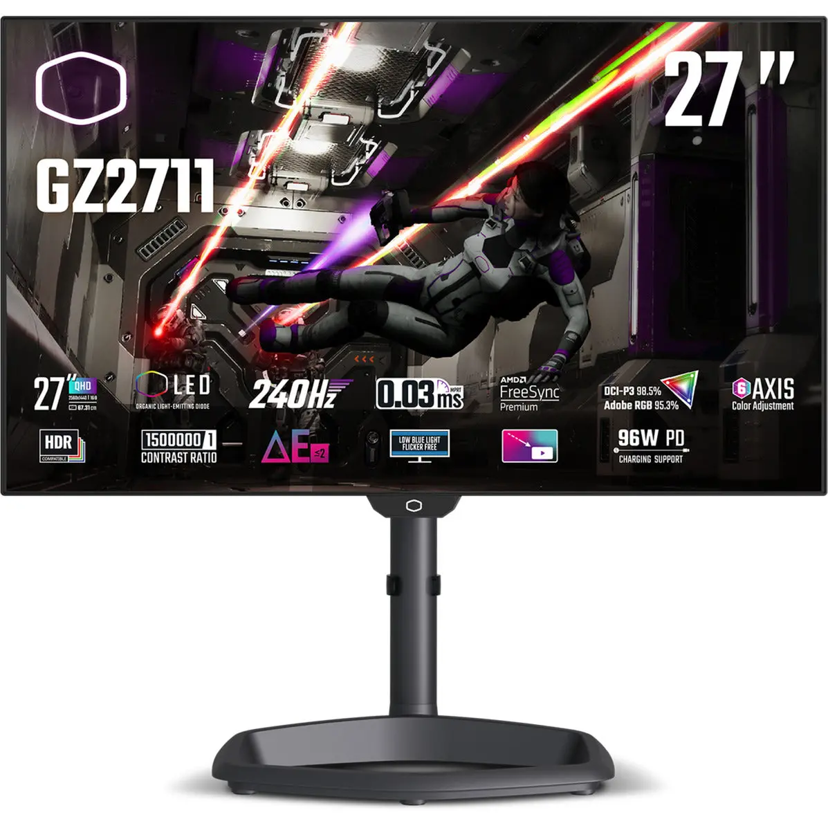 Cooler Master Tempest Gz2711 27 Gaming Monitor (Zwart, 240 Hz, Hdmi, Displayport, Usb Type C, Audio, Freesync Premium) 1