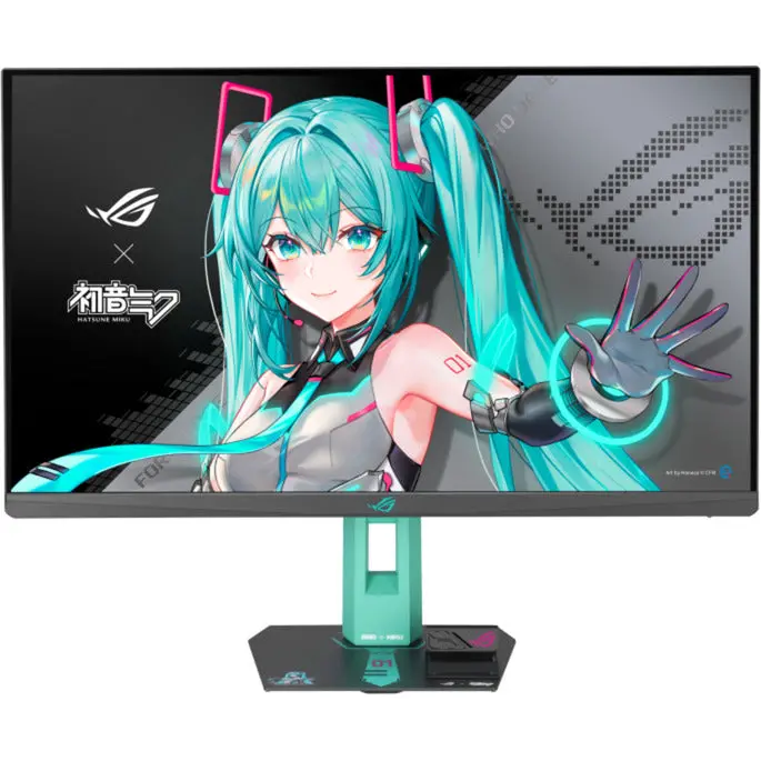 Asus Rog Strix Xg27acmeg-G Hatsune Miku Edition 27 Gaming Monitor (Zwart Turquoise, 260 Hz, Hdmi, Displayport, Usb-C, Amd Free-Sync) 1