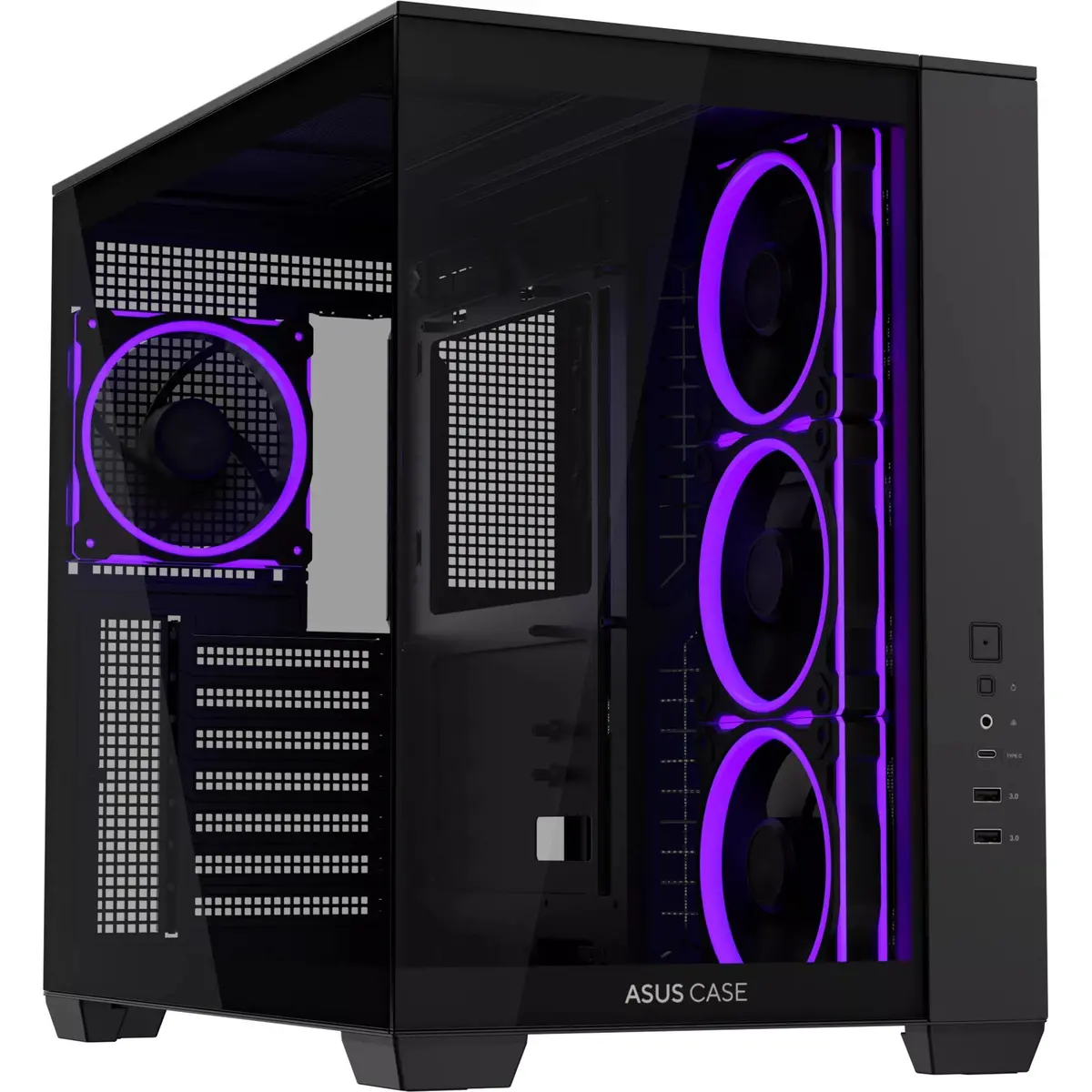 Asus A32 Plus Midi Tower Behuizing (Zwart | 2X Usb-A | 1X Usb-C | Rgb | Tempered Glass) 1