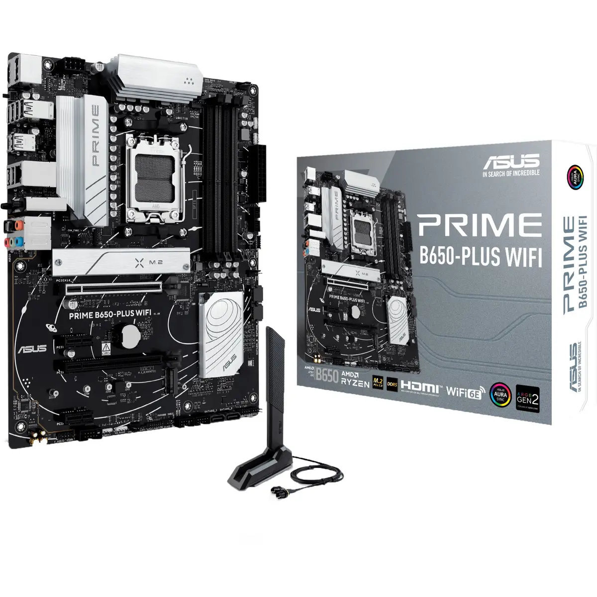 Asus Prime B650-Plus Wifi Socket Am5 Moederbord (Zwart Zilver, Raid, 2.5Gb-Lan, Wi-Fi 6E, Bt 5.3, Sound, Atx) 1