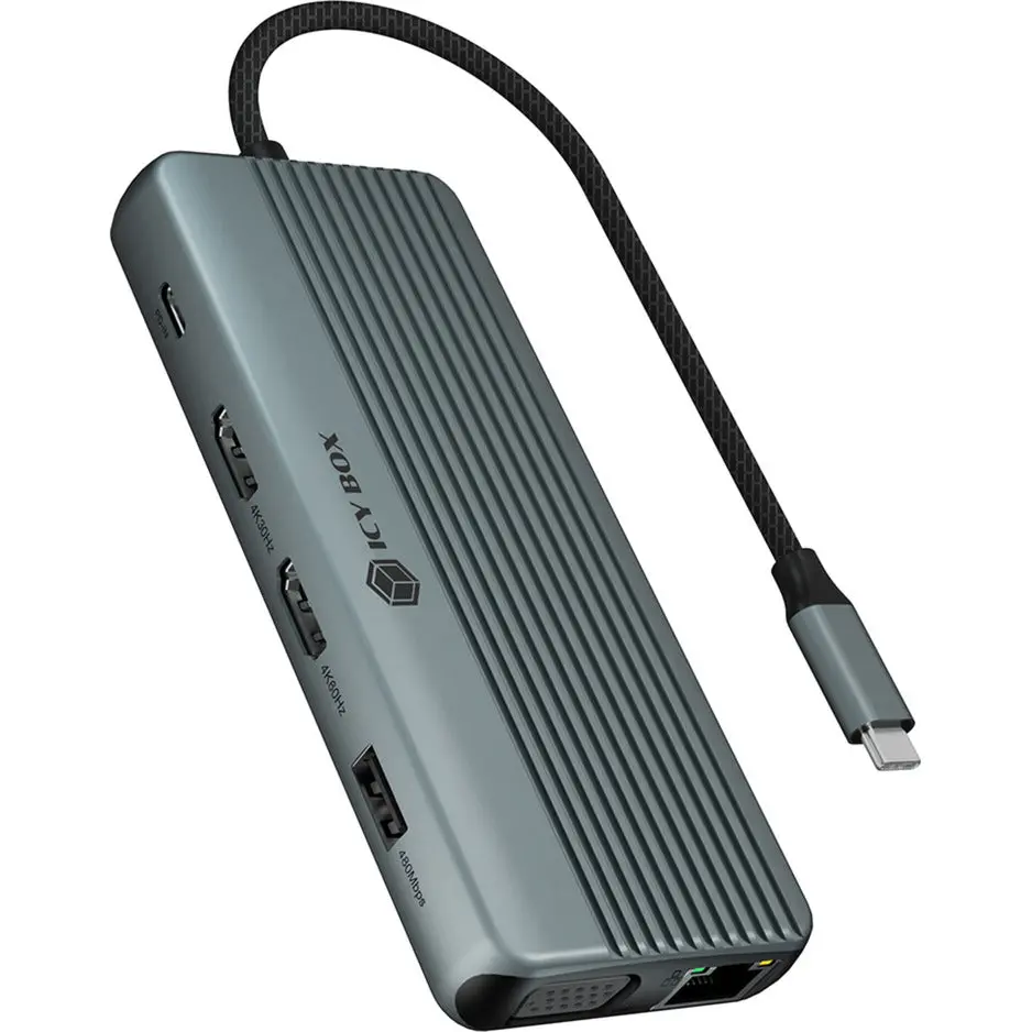 Icy Box Ib-Dk4062-Cpd 12-In-1 Dockingstation (Aluminium) 1