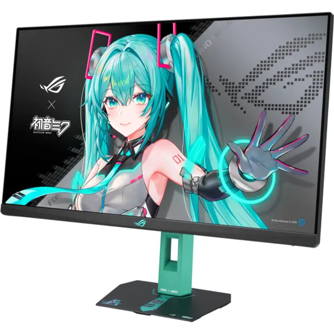 Asus Rog Strix Xg27acmeg-G Hatsune Miku Edition 27 Gaming Monitor (Zwart Turquoise, 260 Hz, Hdmi, Displayport, Usb-C, Amd Free-Sync) 2