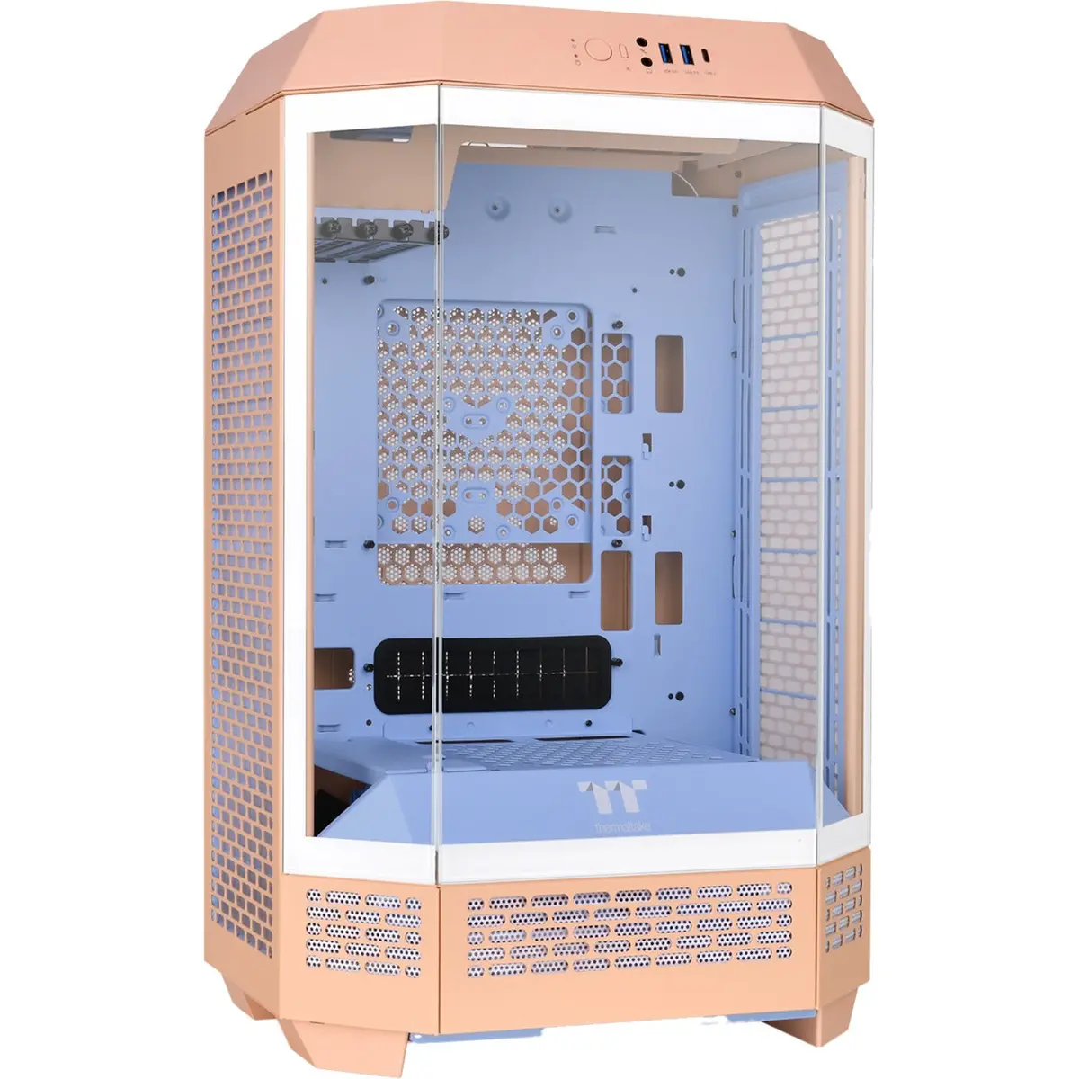 Thermaltake The Tower 300 - Peach Fuzz Mini Tower Behuizing (Perzik | 3X Usb-A | Tempered Glass) 1