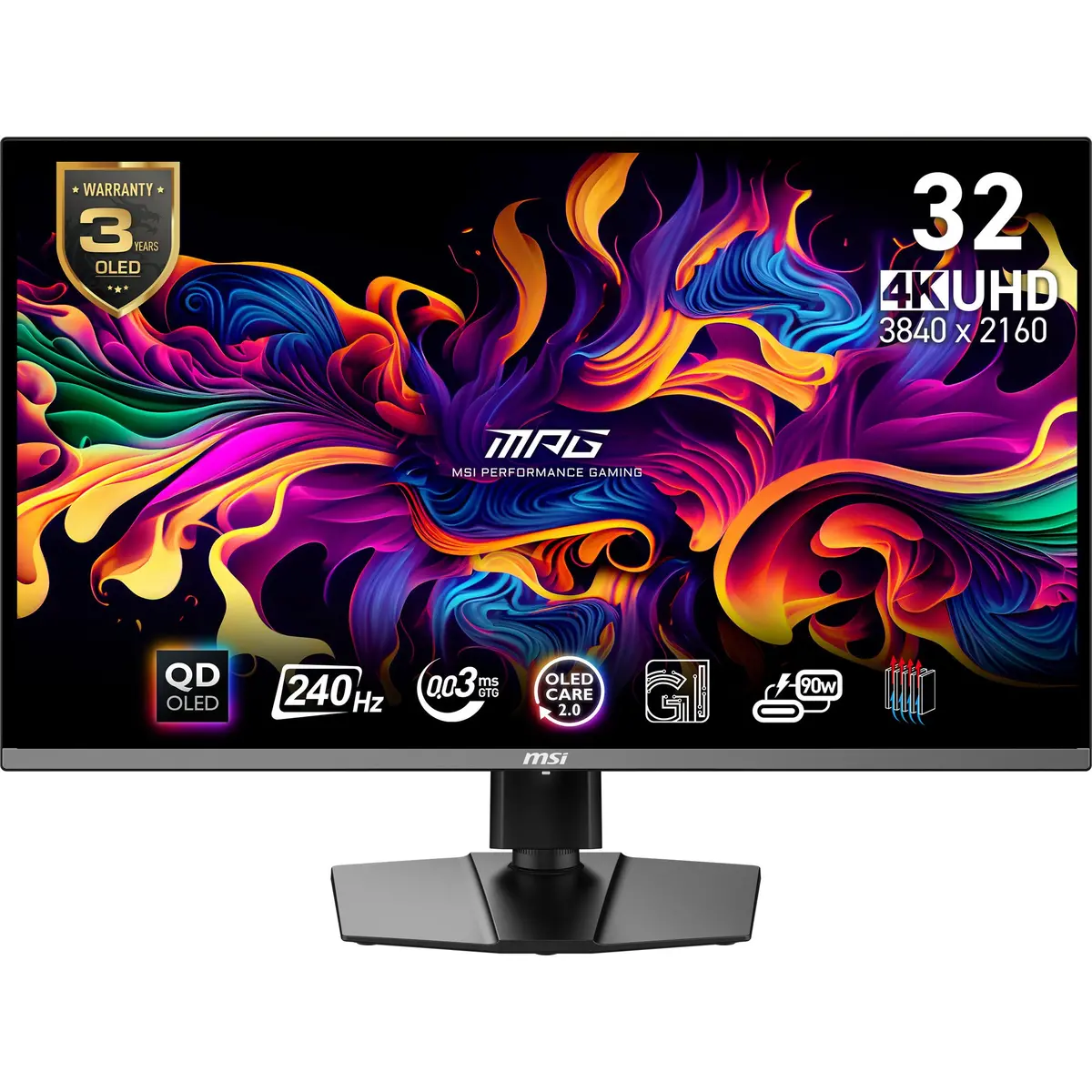 Msi Mpg 321Urx Qd-Oled 31.5 4K Uhd Gaming Monitor (Zwart, 2X Hdmi, Displayport, 2X Usb-A , Usb-B, Usb-C, 240 Hz) 1