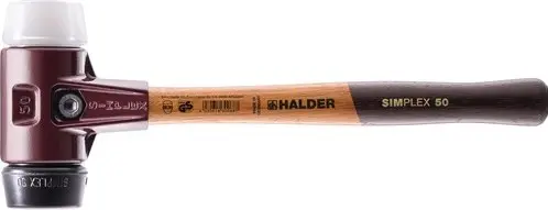 Halder Kunststofhamer | Lengte 405 Mm Hoofd-D. 60 Mm | Middelhard Hout | Rubber Zwart Superplastic Wit | 1 Stuk - 3027.060 - 3027.060 1