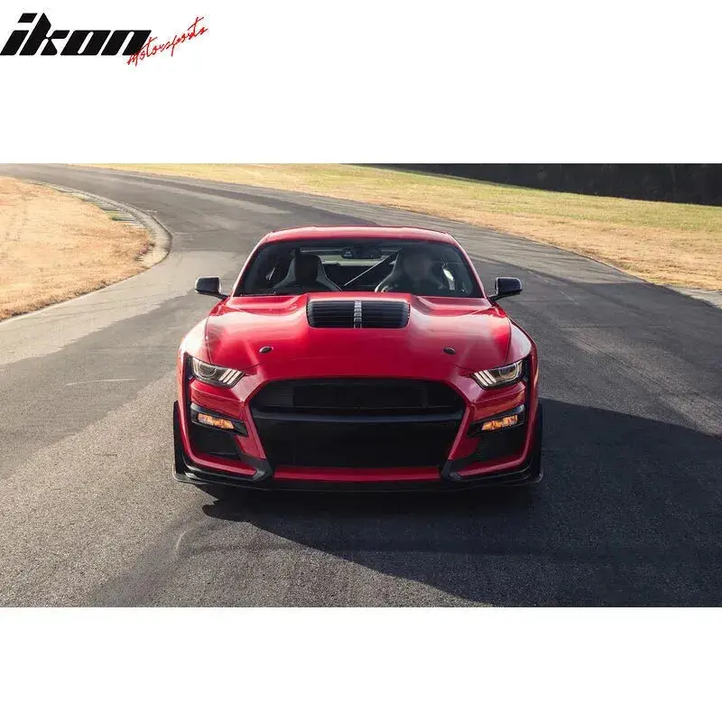 Ikon Motorsports 2018-2023 Ford Mustang 2Dr Gt500 Style Unpainted Aluminum Front Hood 2