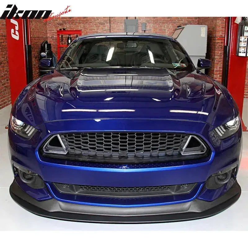 2015-2017 Ford Mustang Unpainted Front Hood Upper Grille W/ Led Lights 2