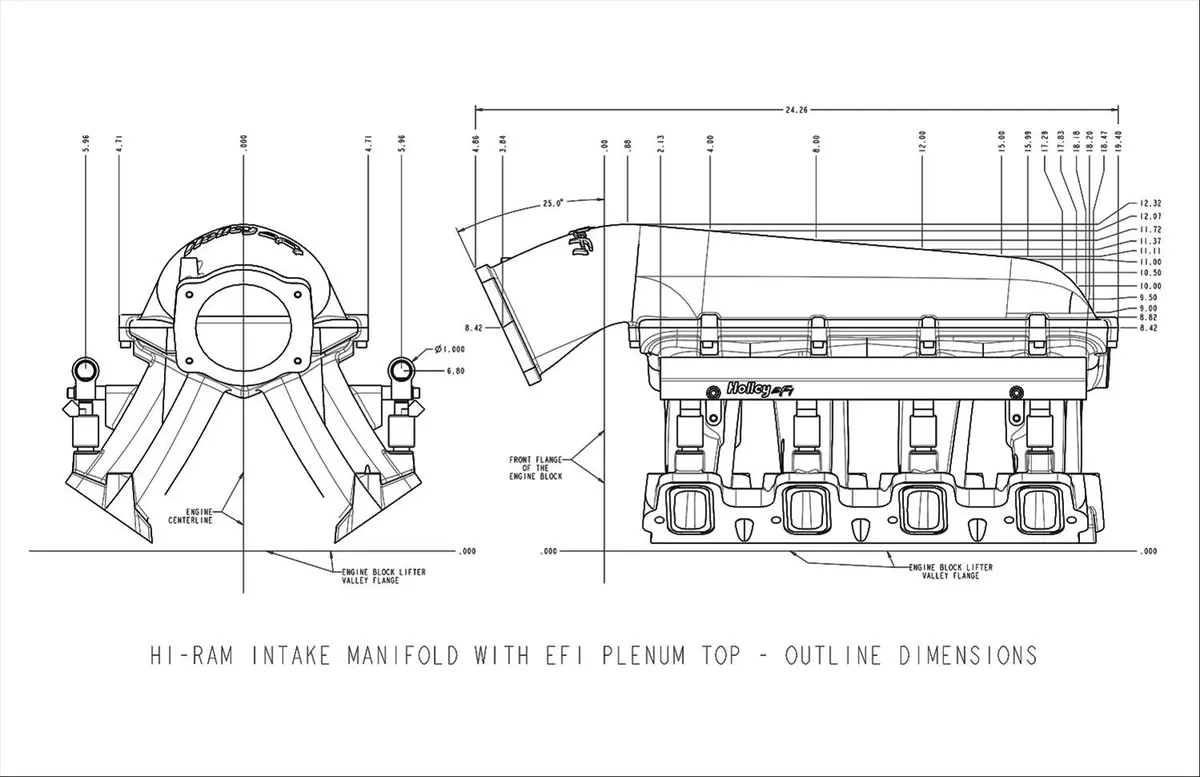 Holley Efi Hi-Ram Intake, Ls1/Ls2/Ls6 Cathedral Port Efi For 92Mm Throttle Body 2